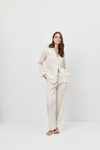 Шовкова піжама сорочка та штани Aruelle Alba pajama long S Alba pajama long фото
