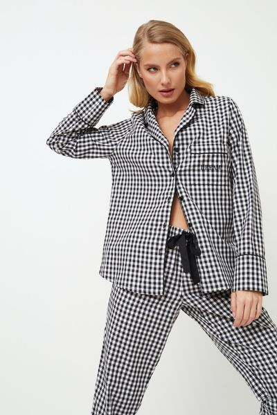 Жіноча чорна піжама сорочка та штани Aruelle Philippa pajama long L Philippa pajama long фото