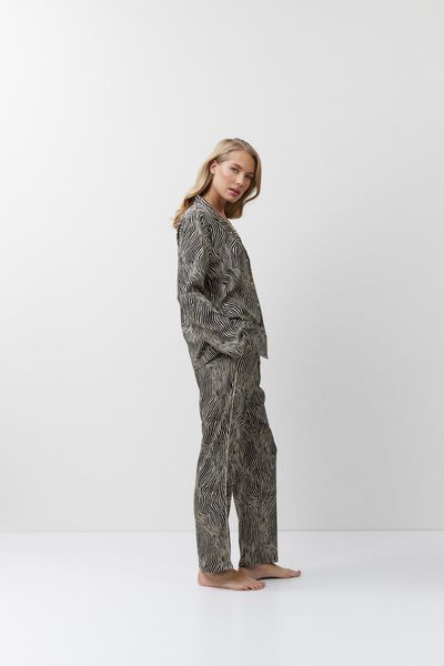 Женская коричневая пижама рубашка и брюки Aruelle Linna pajama long S Linna pajama long фото