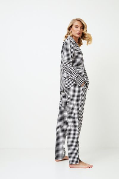 Жіноча чорна піжама сорочка та штани Aruelle Philippa pajama long L Philippa pajama long фото