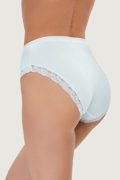 Високі жіночі бавовняні білі труси з мереживом Jadea 532 5/XL 532 фото