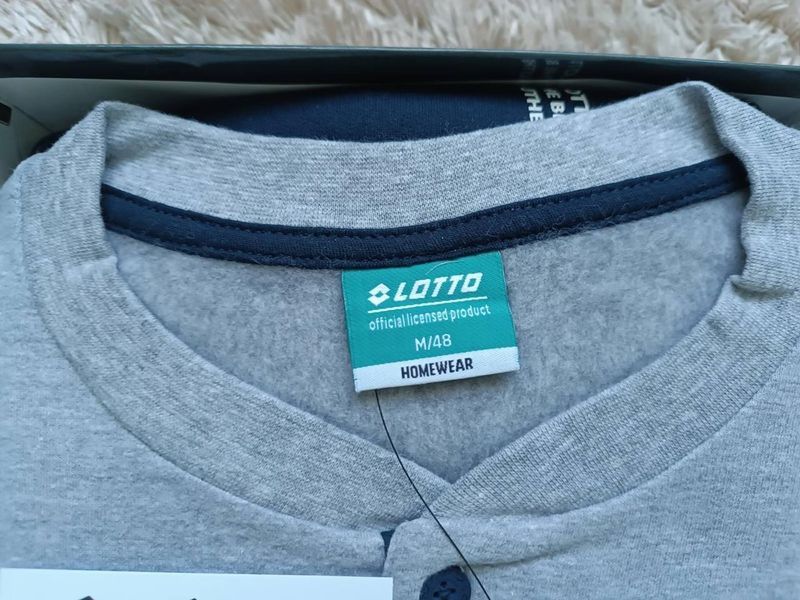 Теплая хлопковая мужская пижама серого цвета LOTTO LP2118 XL 2118 фото