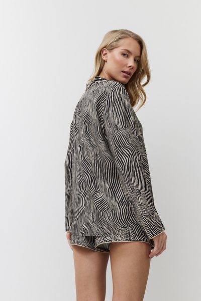 Жіноча коричнева піжама сорочка та шорти Aruelle Linna pajama short S Linna pajama short фото
