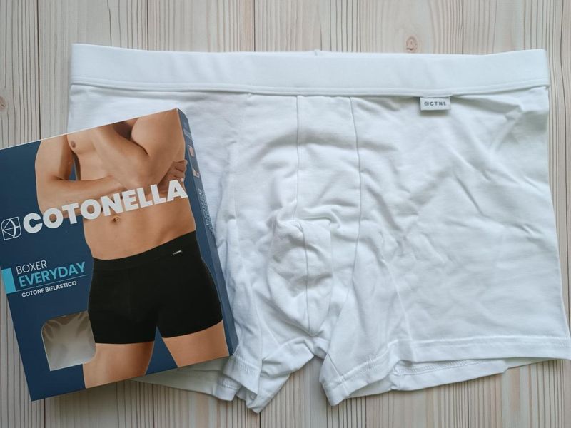 Чоловічі однотонні труси боксери білі Cotonella AU425 L AU425 фото