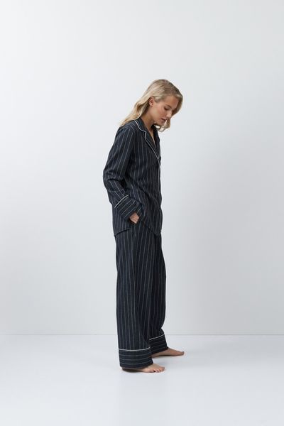 Темно-сіра жіноча піжама фланелева сорочка та штани Aruelle Casey pajama long XS Casey pajama long фото