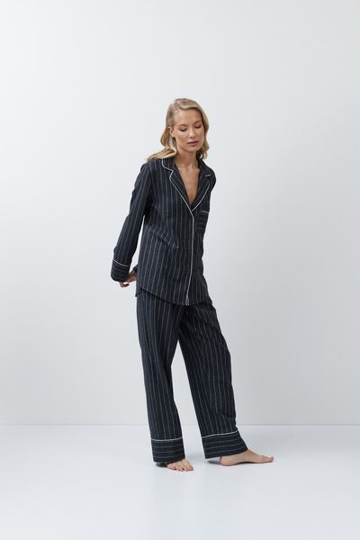 Темно-сіра жіноча піжама фланелева сорочка та штани Aruelle Casey pajama long XS Casey pajama long фото