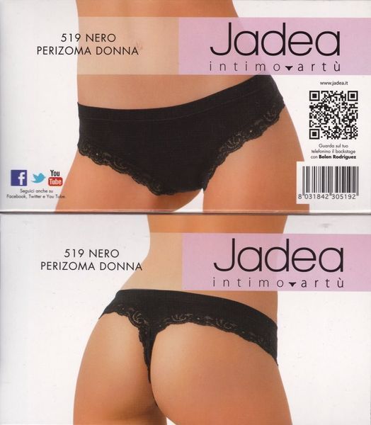 Классические женские черные трусики стринги с кружевом Jadea 519 S 519 фото