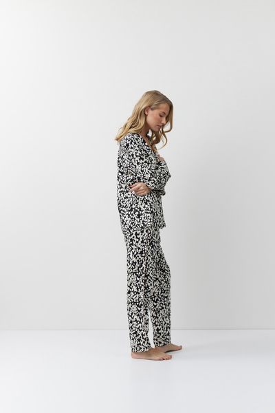 Женская пижама черного цвета рубашка и брюки Aruelle Solene pajama long M Solene pajama long фото