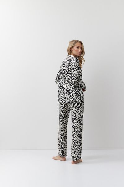Женская пижама черного цвета рубашка и брюки Aruelle Solene pajama long M Solene pajama long фото