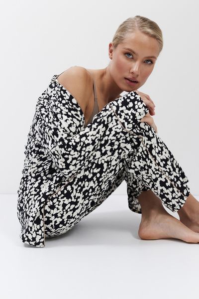 Женская пижама черного цвета рубашка и брюки Aruelle Solene pajama long M Solene pajama long фото