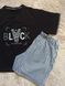 Чоловічий домашній чорний костюм футболка з коротким рукавом та шорти Singolare 707 2XL 707 фото 5