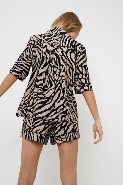 Женская пижама с вискозы рубашка и шорты коричневая Aruelle Sherry pajama short XS Sherry pajama short фото