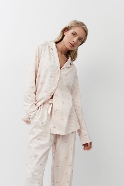 Жіноча рожева піжама з модалу сорочка і штани Aruelle Yvette pajama long XS Yvette pajama long фото