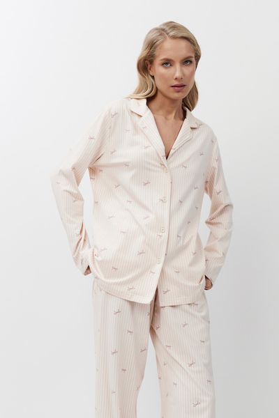 Жіноча рожева піжама з модалу сорочка і штани Aruelle Yvette pajama long XS Yvette pajama long фото