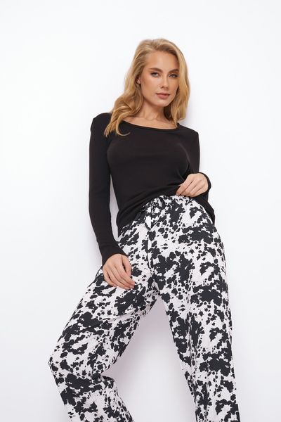 Женская черная пижама из вискозы с брюками Aruelle Maila pajama long L Maila pajama long фото