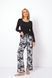 Женская черная пижама из вискозы с брюками Aruelle Maila pajama long L Maila pajama long фото 1