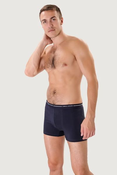 Чоловічі однотонні труси боксери сині Enrico Coveri EB1000 M EB1000 фото