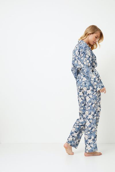 Жіноча блакитна піжама з віскози сорочка та штани Aruelle Francine pajama long S Francine pajama long фото