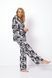 Жіноча чорна піжама з абстрактним принтом сорочка і штани Aruelle Melody pajama long XS Melody pajama long фото 12