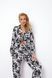 Жіноча чорна піжама з абстрактним принтом сорочка і штани Aruelle Melody pajama long XS Melody pajama long фото 14