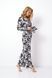 Жіноча чорна піжама з абстрактним принтом сорочка і штани Aruelle Melody pajama long XS Melody pajama long фото 4