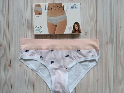 Женские хлопковые трусики слип с принтом персиковые Lovelygirl by Emy 4334 S 4334 фото