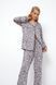 Женская серая пижама с леопардовым принтом рубашка и брюки Aruelle Valencia pajama long grey XS Valencia pajama long фото 14