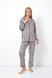 Женская серая пижама с леопардовым принтом рубашка и брюки Aruelle Valencia pajama long grey XS Valencia pajama long фото 2
