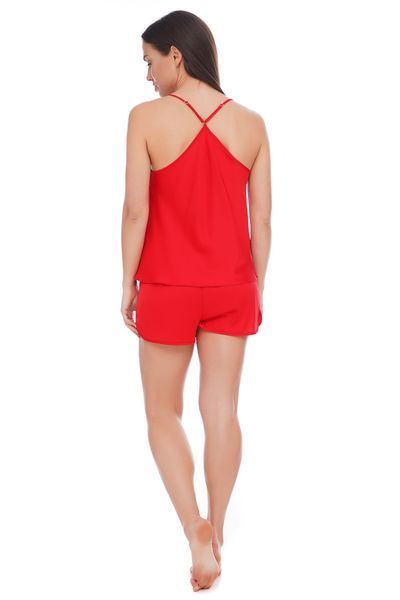 Женская красная шелковая пижама с шортами красная Martelle Lingerie 306 XS 306 фото