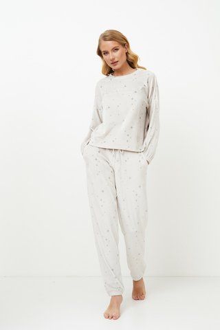 Домашній жіночий сірий комплект зі штанами Aruelle Meredith set XS Meredith set фото