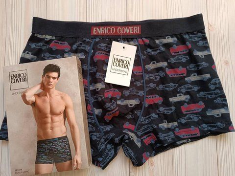 Чоловічі труси боксери сині Enrico Coveri EB1274 L EB1274 фото