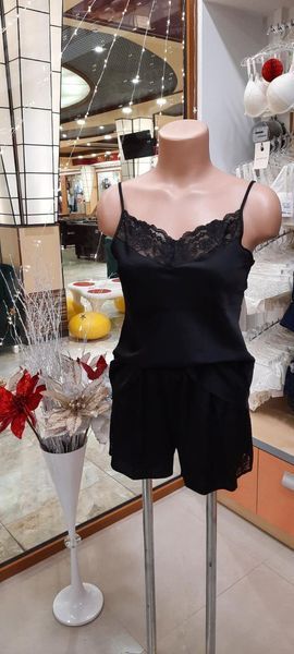 Пижама шелковая с шортами черная Martelle Lingerie 301 XS 301 фото
