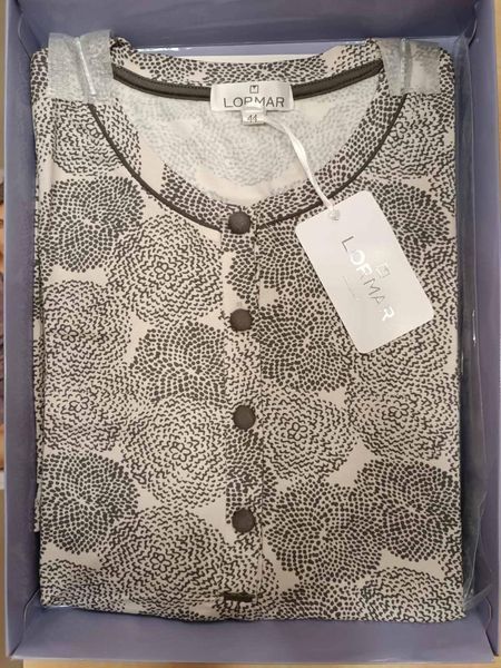 Жіноча молочна нічна сорочка з довгим рукавом Lormar Chignon 1511 M 1511 фото