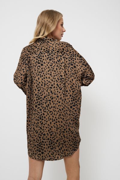 Нічна сорочка з довгим рукавом коричнева Aruelle Kianna nightdress S Kianna nightdress фото