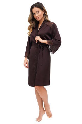 Женский шелковый халат с кружевом Martelle Lingerie 208 XS 208 фото