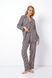 Жіноча чорна піжама в смужку сорочка і штани Aruelle Brittany pajama long XS Brittany pajama long фото 2