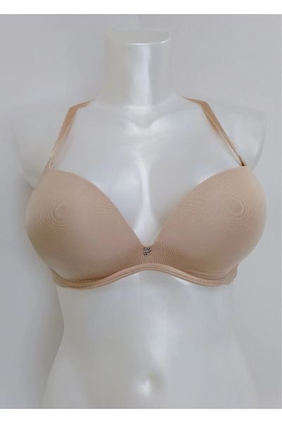 Однотонний бюстгальтер без кісточок з подвійним push-up бежевий Leilieve 4605 75B 4600 фото