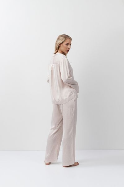 Жіноча пудрова шовкова піжама сорочка та штани Aruelle Gilian pajama long M Gilian pajama long фото