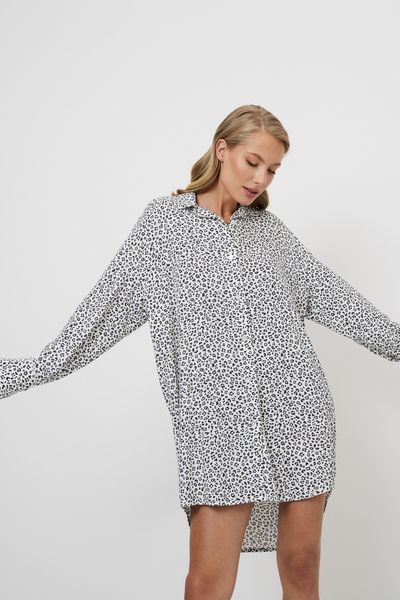 Ночная рубашка с длинным рукавом серая Aruelle Bella nightdress M Bella nightdress фото