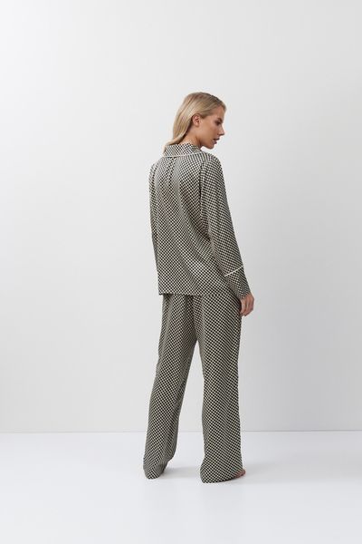 Жіноча шовкова піжама сорочка та штани темно-сірі Aruelle Romie pajama long XS Romie pajama long фото