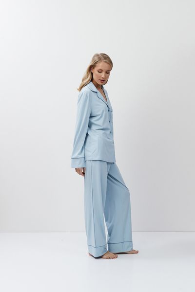 Жіноча блакитна піжама з модалу сорочка і штани Aruelle Brea pajama long XS Brea pajama long фото
