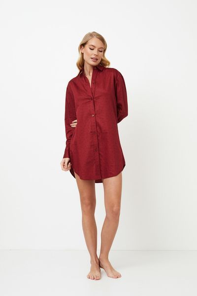 Жіноча сорочка-халат для дому червона Aruelle Vittoria nightdress S Vittoria nightdress фото