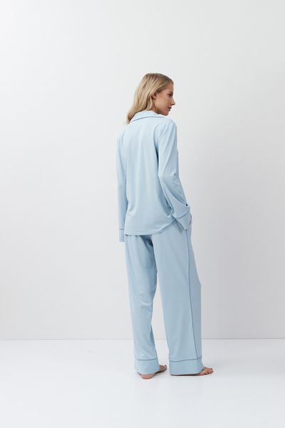 Жіноча блакитна піжама з модалу сорочка і штани Aruelle Brea pajama long XS Brea pajama long фото